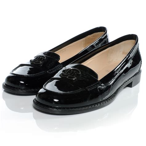 patent leather chanel|chanel patent leather loafer.